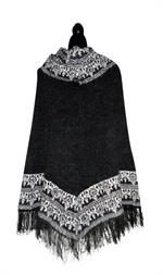 Alpacca poncho moerk graa bag hotsjok.dk